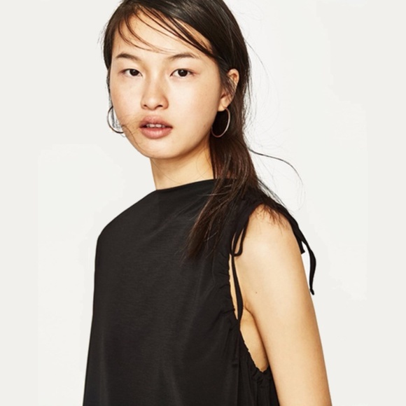 ZARA TRAFALUC ONE SLEEVE ASYMMETRIC DRESS - Picture 2 of 8